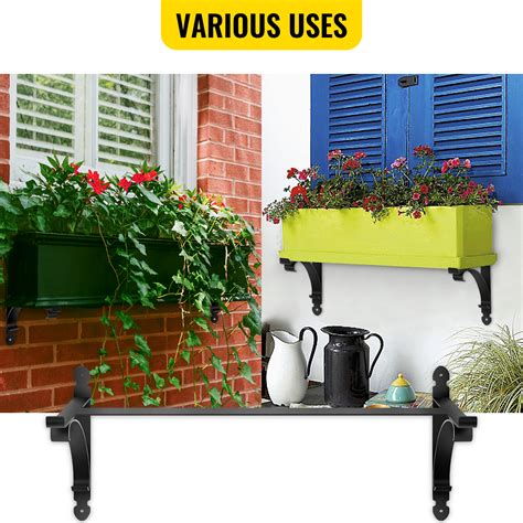 metal planter box holder|window box planters with brackets.